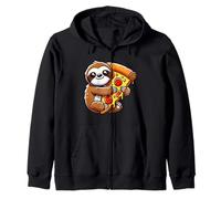 Cute Sloth Holding A Pizza Slice Zip Hoodie