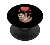 Cute Sloth Holding Heart Balloon Love Design PopSockets Adhesive PopGrip