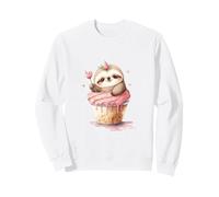 Cute Sloth in Cupcake with Strawberry Kawaii Animal Lover Sweatshirt
