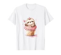 Cute Sloth in Cupcake with Strawberry Kawaii Animal Lover T-Shirt