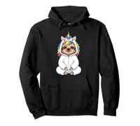 Cute Sloth in Unicorn Costume Kawaii Animal Pullover Hoodie