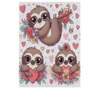 Cute Sloth Jigsaw Puzzles for Kids 300 Pieces 3d Wooden Puzzle Decompression Game for Adults Women Girl Educational Game Toys 42×30cm