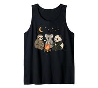 Cute Sloth Koala Panda Bear Campfire Camping Tank Top