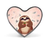 Cute Sloth Lapel Pin Elegant Heart Shape Brooch Badge Funny Personalized Pinback Button Badge Fashion Cute Heart Brooch Pins for Bag Jacket Clothes Accessories