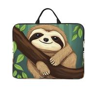 Cute Sloth Laptop Case Sleeve 14 inch Shockproof Protective Notebook Case Travel Laptop Bag with Handle Waterproof Computer Cover Briefcase Handbags for Men Women