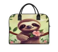 Cute Sloth Laptop Tote Bag Casual Travel Handbag Multi Pocket Shoulder Bags for Work Travel