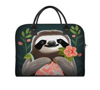 Cute Sloth Laptop Tote Bag Casual Travel Handbag Multi Pocket Shoulder Bags for Work Travel