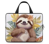 Cute Sloth Leaves Laptop Sleeve Ultra-Thin, Lightweight & Waterproof 12inch Laptop Bags, Durable Neoprene Material, Portable Protective Computer Bag with Hand Strap