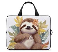 Cute Sloth Leaves Laptop Sleeve Ultra-Thin, Lightweight & Waterproof 13inch Laptop Bags, Durable Neoprene Material, Portable Protective Computer Bag with Hand Strap