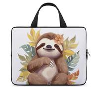 Cute Sloth Leaves Laptop Sleeve Ultra-Thin, Lightweight & Waterproof 15inch Laptop Bags, Durable Neoprene Material, Portable Protective Computer Bag with Hand Strap