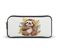Cute Sloth Leaves Pencil Case Large Capacity, Minimalist Pencil Pouch, Lightweight & Durable Small Storage Bag for Office Supplies Organizer