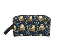 Cute Sloth Leaves Print Toiletry Bag for Men Women, Travel Toiletries Bags Cosmetic Bag, Hanging Toiletry Shaving Bags for Travel Accessories