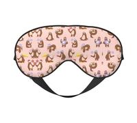 Cute Sloth Light Blocking Sleep Mask Adjustable Comfortable Soft Eye Cover Reversible Night Rest
