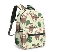 Cute Sloth Mandala 16 Inch Backpack Relaxing Zen Print Illustration Meditation Patterned Whimsical Artistic Travel Rucksack (14)