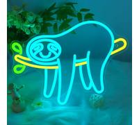Cute Sloth Neon Sign, Cute Sloth Shaped LED Sign for Game Room Decor, Dimmable USB Powered Gaming Lights for Teen Boy Room Gaming Wall Decor, Best Gamer Gifts for Boys, Kids,