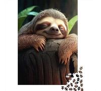 Cute Sloth On A Tree Jigsaw Puzzle for Adults, 1000 Pieces, 52x38cm/1000pcs, Quiet Home Activity, Relaxing Indoor Time And Time at Home