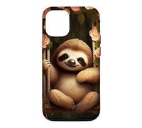Cute Sloth on Swing Floral Case for iPhone 12/12 Pro