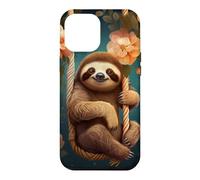 Cute Sloth on Swing Floral Case for iPhone 12 Pro Max