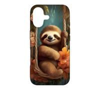 Cute Sloth on Swing Floral Case for iPhone 17