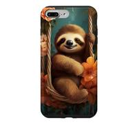 Cute Sloth on Swing Floral Case for iPhone 7 Plus/8 Plus