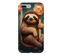 Cute Sloth on Swing Floral Case for iPhone 7 Plus/8 Plus