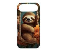 Cute Sloth on Swing Floral Case for iPhone Air