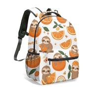 Cute Sloth Orange Kids Backpack 16 Inch Cartoon Rainbow Butterfly Rucksack Fun Playful Childrens School Bag (07)