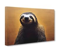 Cute Sloth Painting Vol.1 Canvas Print | Gallery Wrapped 30mm Frame Wall Art | 30x20 inches | Ready to Hang | Contemporary Picture | Living Room Bedroom Lounge Office