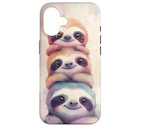 Cute Sloth Pastel Watercolor Case for iPhone 16