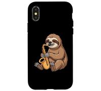 Cute Sloth Playing Saxophone Sloths Musician Music Case for iPhone X/XS