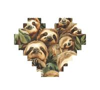 Cute Sloth Print 3D Jigsaw Art Brick Puzzle Heart-Shaped Desk Decor Building Blocks 30 pieces DIY Gift