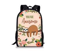 Cute Sloth Print Backpack You are Awesome Bookbag School Rucksack for Elementary or Middle School Boys and Girls