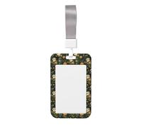 Cute Sloth Print Badge Holder with Lanyard, Hard Plastic Vertical Name ID Card Badge Holders