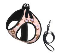 Cute Sloth Print Dog Harness Small Sized And Leash Set, Step In Soft Light Puppy Vest Breathable Mesh Pet Harness