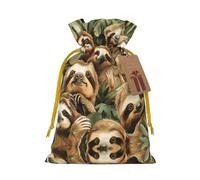 Cute Sloth Print Drawstring Pouch For Gifts,Reusable Adorable Gift Bags,Perfect For Jewelry And More