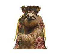 Cute Sloth Print Drawstring Pouch For Gifts,Reusable Adorable Gift Bags,Perfect For Jewelry And More