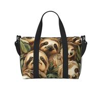 Cute Sloth Print Hand Travel Bag with Zipper Weekender Overnight Bag for Women Men Carry On