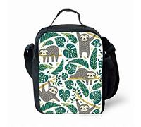 Cute Sloth Print Lunch Bag for School Kids Boys Girls Small Lunch Box Insulated Lunch Container with Adjustable & Removable Tote Bag