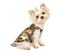 Cute Sloth Print Pet T-Shirt, Sleeveless Pullover Vest For Small Puppy Kitten Indoor Outdoor Wear