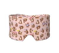 Cute Sloth Print Sleep Eye and Ear Muffs Mask - Adjustable Yoga Travel Headband, Keep Warm Shading Comfortable Aid