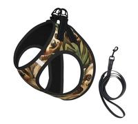 Cute Sloth Print Small Dog Harness with Leash Set, No Escape Easy Walk Puppy Harnesses for Training Walking