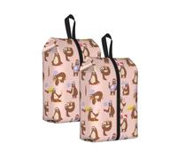 Cute Sloth Print Unisex Travel Shoe Storage Bag Camping Lightweight Portable Organizer Pouch