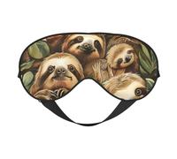 Cute sloth printed eye mask, soft and breathable, suitable for nap, travel and night sleep