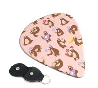 Cute Sloth Printed Guitar Picks 6 Pcs Guitar Plectrum Acoustic Electric Guitar Pick For Bass Electric Acoustic Guitars Ukulele Thin Medium Thick Set 0.46mm