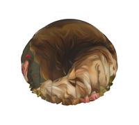 Cute Sloth Printed Large Shower Cap, Double Layer Hair Protector For Facial Care, Reusable Hair Wrap