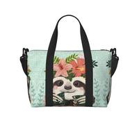 Cute Sloth Printed Women's Tote Bag Portable Crossbody Bag Suitable for Gym Workouts Commuting and Travel