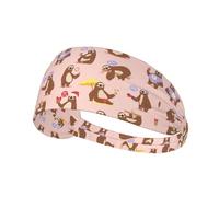 Cute Sloth Printing Double-Sided,Unisex Elastic Sports Headband,Ideal As A Gift for Sports-Loving Friends,Family