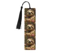 Cute Sloth Printing Fashion Wooden Bookmarks 5 Pieces,Rectangle Bookmarks for Adult Perfect for Graduation Gifts