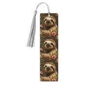 Cute Sloth Printing Fashion Wooden Bookmarks 5 Pieces,Rectangle Bookmarks for Adult Perfect for Graduation Gifts
