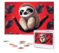 Cute Sloth Puzzles for Adults 1000 Pieces, Wooden Puzzle Personalized Jigsaw Puzzles from Photos, Challenging Puzzle Art Painting Home Decor Birthday Party Gift (29.5" x 19.7")